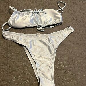 Shimmery bikini with bandeau top new with tags